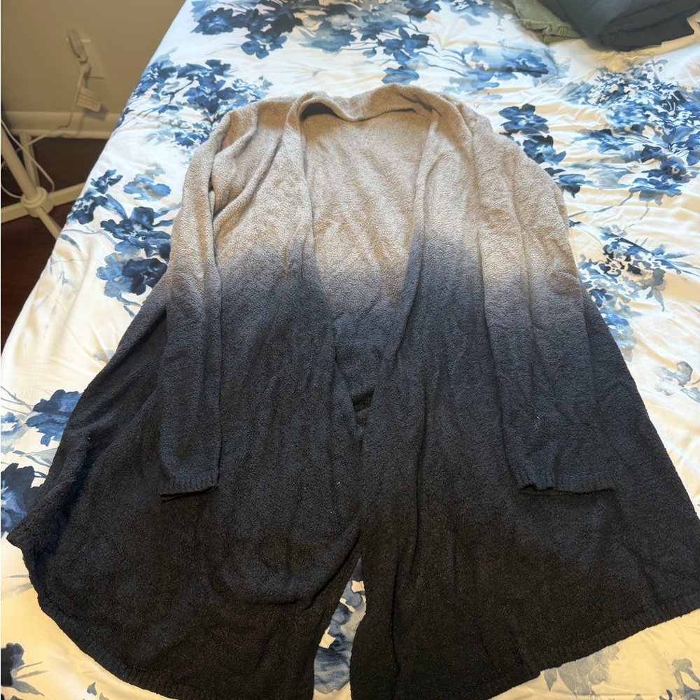 Barefoot Dreams Ombre Gray and Black Cardigan